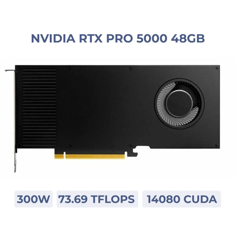 NVIDIA RTX PRO 5000 Blackwell 48GB GPU with specifications shown